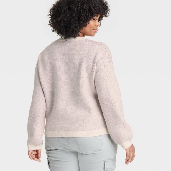 Target Holiday Crewneck Sweater A New Day Cream Blue Red Apres Ski Size XXL 2024 - Picture 4 of 9